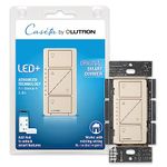 Lutron PD-6WCL-LA Caseta Wireless 600/150-Watt Single Pole In-Wall Dimmer, Light Almond