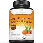 USDA Certified Organic Turmeric Supplement – Includes Organic Turmeric & Organic Black Pepper – 1,400mg of Turmeric per Serving - 60 Tablets