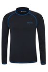 Mountain Warehouse Mens Long Sleeves Rash Vest - Quick Drying Rash Guard, Prevents Chafing, UPF50+ Sun Protection with Flat Seams - for, Swimming & Surfing Black L