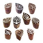 Royal Kraft Pottery Print Blocks Original Small Drop Leaf Design Wood Stamps - Set of 10