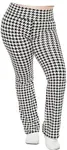 Women's Foldover Yoga Pants Solid Houndstooth 5X