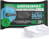 Surviveware Biodegradable Wipes Men or Women - Flushable Wet Wipes Face, Body & Butt - Outdoors, Travel, Camping & Post Workout - Total of 32 Wipes - 32 Count, Pack of 1