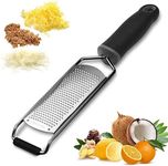 TASKHOUSE Lemon Zester Cheese Grater for Kitchen Ginger Garlic Nutmeg Citrus Garlic Orange Chocolate Vegetables Fruits Razor Sharp Stainless Steel Blade with Protective Cover (Black)