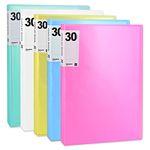 Smarpau Display Book Binder with Plastic Sleeves 5 Pack Presentation Book Art Portfolio Folder with Plastic Sleeves Sheet Protectors 8.5" x 11" for Document Artwork