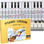 QMG Piano Lessons Book2 and Color Coded Piano Note Chart: Piano Music Lesson and Guide Book for Kids and Beginners; Designed and Printed in USA