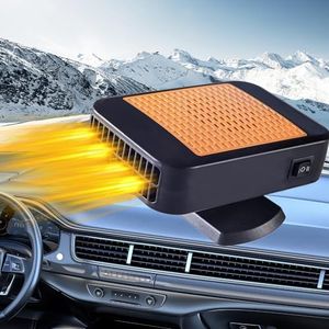 Car Heater, 12V 200W 2 in 1 Fast Heating & Cooling, Fan Coolers for Vehicles, Auto Plugs Into Cigarette Lighter, Defogger Defroster, Camping Automobile Winter Demister (Orang Black)