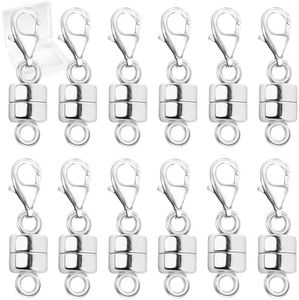 MKCYD Magnetic Necklace Clasp with Lobster Clasp,14K Gold and Silver Magnetic Jewelry Clasps for Necklace Extender Bracelet Closures