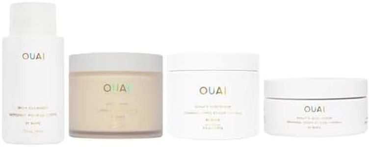 OUAI St. Barts Body Care Bundle - Includes Body Cleanser (10 Oz), Hydrating Body Cream (7.5 Oz), Scalp & Body Scrub (8.8 Oz) & Travel Scalp & Body Scrub (3.4 Oz) - 4-Piece Set