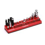 CASOMAN 35-Piece Magnetic Socket Accessory Holder, Magnetic Tool Organizer Tray, Holds Bits, Adapters,Universal Joints,Bit Holders, and Bits (Socket Adapter & Bit not Include)