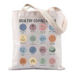 Healthy Coping Skills Tote Bag Counselor Handbag Mental Health Awareness Gift Therapist Gift (HEALTHY COPING CA)