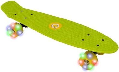 EVO 22' Light Up Penny Board | Skateboard For Beginners Or Pro's | Light Up Wheel Skateboard For Kids & Teenagers | Mini Cruiser Complete Board | Suitable For All Aged 3+ (Lime Green)