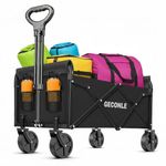100L Festival Trolley Foldable Trolley Cart on Wheels 100KG/220LBS - Portable Folding Wagon Cart with Drink Holders for Grocery Outdoor Sports Garden Camping