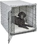 New World Dog Crate Cover Featuring Teflon Fabric Protector, Dog Crate Cover Fits New World & Midwest 48-Inch Dog Crates, Light Gray Designer Pattern