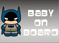 Batman Baby on Board/DC Comics Vinyl Vehicle Kids Window Graphic Decal Sticker