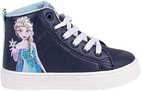 Disney Elsa Shoes for Girls, Classic Trainers for Girls, High Top Sneakers Frozen, Girls Gift, Sizes EU 25 to 32, Blue, 13 AU