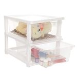 Cutting Edge Small Modular Drawer Set For Home,Office,Hospital,Parlor,School,Doctors,Home,Product Dimension When Assembeled (15.5 In X 12 In X 12.3 In, 2 Layers,Transparent,Rectangular) - Plastic