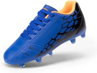 DREAM PAIRS Boys Girls Soccer Football Cleats Shoes for Little/Big Kid,Size 10 Toddler,Royal Blue/Black,KKUMSO2409