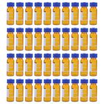 Baluue 100pcs HPLC Vial 2ml Amber Glass Clear Autosampler Vial Borosilicate Sample Vial with Graduation Blue Screw Cap with Hole