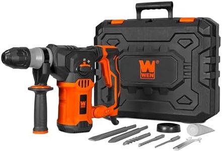 WEN 12-Amp 1-3/16-Inch Variable Speed SDS Plus Corded Rotary Hammer Kit with Case, Chisels, and Drill Bits (RH1042)