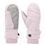 Bototack Winter Ski Mittens for Women, Waterproof Touch Screen Snow Gloves with Fleece, Anti Slip Warm Windproof Snowboard Gloves for Skiing Hiking Cycling (Pink)