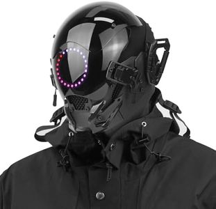 foymi Punk LED mask, Techwear Helmet Multi-color Round Light Cosplay Halloween Music Festival Accessories (1.0)