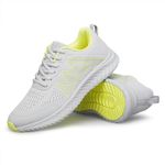 Vibdiv Women Fashion Sneakers Runners Walking Shoes Fitness Training Gym Wide Yellow Gray 5