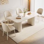 HOTICKME Dining Table Set for 4, 62.99" L Modern Dining Table with 4 Chairs for Kitchen, Bar, Indoor Rectangular Kitchen Table for 4-6 People, 5 Piece Dining Room Table Set, White