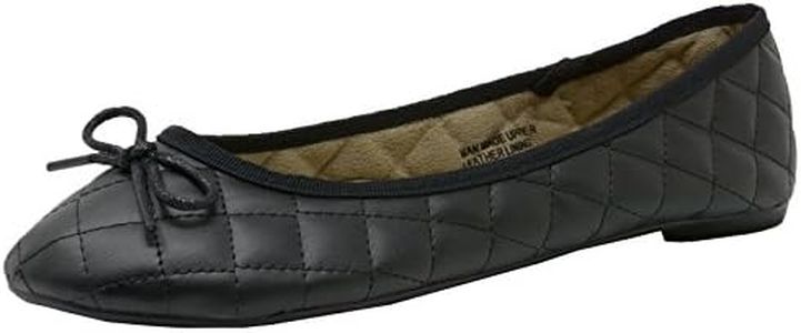 Alpine Swiss Women’s Aster Ballet Flats | Patent Leather Slip-On Shoes | Quilted Pillow Stitch | Rounded Toe | Everyday Comfortable Fashion Footwear BLK 9