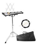 Mr.Power 32 Notes Glockenspiel Bell Kit with 8'' Practice Pad, Adjustable Height Stand, Music Sheet Clip, Glockenspiel Mallets, Drumsticks, and Carrying Bag