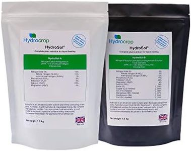 Hydrocrop Soluble Dry Powder Complete Hydroponics/Coco Nutrients Plant Fertiliser Feed (500g each HydroSol A & B)