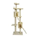 Pets Empire Extra Large Cat Tree with Stairs and House, Four Tower with 2 Plush Condos, Scratching Posts | Hanging Ball | 71.3 x 23.6 x 21.7 inch | Cream Colour Cat Tree for Kittens & Cats