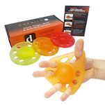 Drenity Grip, Finger, Forearm and Wrist Strengtheners/Trainers - Therapy Squeeze/Extend Exercise Training - Rock Climbing, Guitar, Rehabilitation, Stress Relief and More. (Light, Medium and Strong)