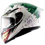 Axor Apex Dc Joker ISI ECE DOT Certified Full Face Dual Visor Helmet for Men and Women with Pinlock Fitted Outer Clear Visor and Inner Smoke Sun Visor (with Extra Irridium Blue Visor) White Green(L)