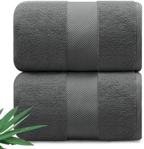 Alusa Home Ultra Soft & Plush Viscose from Bamboo Bath Sheets - 700 GSM Pack of 2 - Extra Large 70x35 in - Super Absorbent & Quick Drying (Granite Grey)