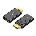 LSVTR Displayport to HDMI Adapter, Gold Plated DP Male to HDMI Female Converter (HDMI 1.4 Up to 4K 3840x2160 @30hz)