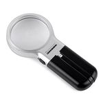 Home-organizer Tech LED Lighted Foldable Bright and Big Illuminated Handheld Magnifying Glass Handy Magnifier 3x Magnification Lens