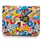 Disney Wallet, ID Fold Over Snap, Disney The Sensational Six Poses and Icons Collage, White, Vegan Leather, The Sensational Six, 4.5" x 3.5"