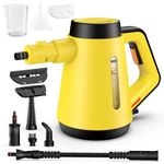 Fippesax Handheld Steam Cleaner, 400ml Pressurized Multi-Purpose Steam Cleaner with 9pcs Accessories,Chemical Free Steam Cleaners for Home Use,Cleaning Floor,Tile,Windows,Couch,Grout (Yellow)