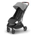 UPPAbaby MINU V3 Lightweight Travel Stroller |Greyson | One-Hand Fold & Recline | Overhead Friendly Baby Pram | Includes Rain Cover & Carry Strap | Baby Stroller Up to 22kg | 9kg Storage Basket