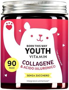 Bears With Benefits Collagene & Hyaluron Verisol Collagene Vitamini, non Testato Sugli Animali e Senza Additivi, Testato in Laboratorio e Ptodotto in Germania, Pastiglia gommosa 90 Pezzi