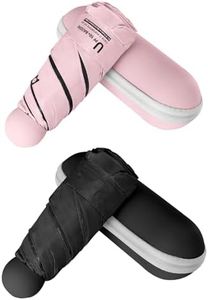 BAODINI Travel Mini Umbrella for Purse With Case Small Compact UV Sun Protection Sun Lightweight Tiny Pocket Umbrella for Women Girls and Men