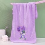 F8WARES 1PK Microfiber Kids Bath Towels - Quick Dry Super Absorbent Super Soft Bath Towel for Babies, Toddler-Baby, Teens - Towel for Boys and Girls (Purple)