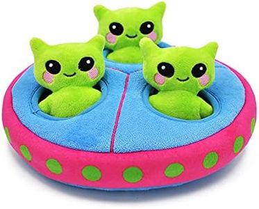 HugSmart Pet – Space Paws UFO | Squeaky Hide and Seek Plush Dog Toys | Cute Interactive Plush Puzzle Toys for Small Medium Dogs