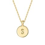 PAVOI 14K Yellow Gold Plated Letter Necklace for Women | Gold Initial Necklace | Letter S