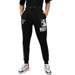 Free Authority One Piece Printed Regular Fit Black Ploycotton Men's Jogger