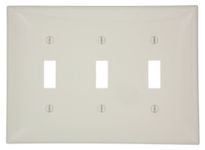 Leviton PJ3-T 3-Gang Toggle Switch Wallplate, Midway Size, Light Almond by Leviton