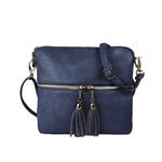 Woodland Leathers Crossbody Bags for Women, Designer Faux Leather Small Shoulder Bag for Women With Adjustable Strap, Ladies Multiple Compartments Messenger Bag Women (Navy)