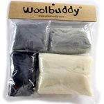 Woolbuddy Needle Felting Wool Roving, Beautiful Felting Wool, Instruction Teach You How to Mix Color- Great for Arts & Crafts & Easy for Beginners (Winter)