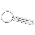 New Driver Gift for Women Men Drive Safe Keyring Don’t Driver Like an Idiot Keychain Drive Safe Key Ring for Graduation Gift for Daughter Son Christmas Birthday Gift for Trucker Boyfriend Husband Dad