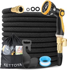 KETTOYA 150FT Expandable Garden Hose – 10-Pattern Nozzle, Leak-Proof, Kink-Free